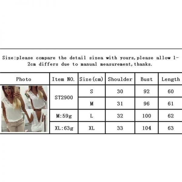 The Best Fashion Women Summer Loose Backless Lace Vest Top Ladies Sleeveless Sexy V-Neck Casual Blouse Tank Tops Shirt Online - Takalr