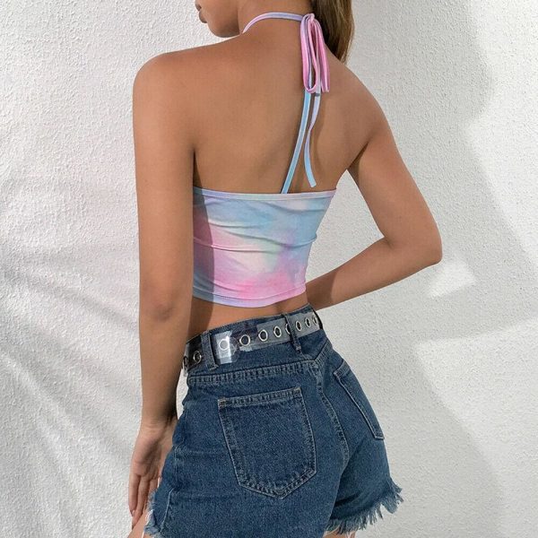 The Best Fashion Women Summer Sleeveless Tie Up Halter Neck Crop Tops Vest Blouse Beach Casual Camisole Short Top New Online - Takalr