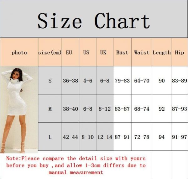 The Best Fashion Women Winter Warm Long Sleeve Sweater Fleece Warm Basic Short Mini Dress Ladies Casual High Collar Slim Fit Dress Online - Takalr