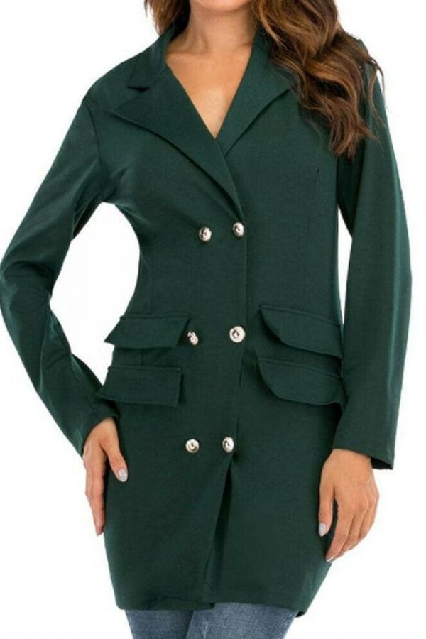 The Best Fashion Women's Button Lapel Blazer OL Ladies Slim Casual Work Formal Business Jacket Outwear Suit Coat Top Online - Source Silk