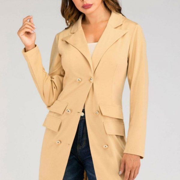 The Best Fashion Women's Button Lapel Blazer OL Ladies Slim Casual Work Formal Business Jacket Outwear Suit Coat Top Online - Source Silk