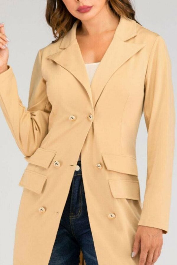 The Best Fashion Women's Button Lapel Blazer OL Ladies Slim Casual Work Formal Business Jacket Outwear Suit Coat Top Online - Source Silk