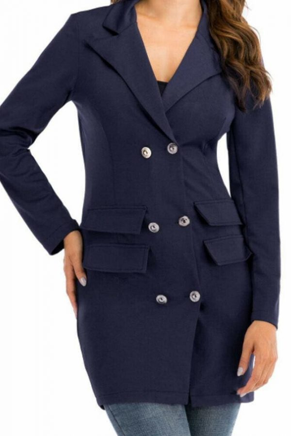 The Best Fashion Women's Button Lapel Blazer OL Ladies Slim Casual Work Formal Business Jacket Outwear Suit Coat Top Online - Source Silk