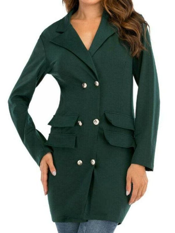 The Best Fashion Women's Button Lapel Blazer OL Ladies Slim Casual Work Formal Business Jacket Outwear Suit Coat Top Online - Source Silk