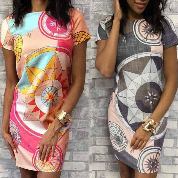 The Best Fashion Women's Dress Short Sleeve Bodycon Stretchy Cocktail Party Package Hip Short Mini Dress Ladies Summer Casual Sundress Online - Source Silk