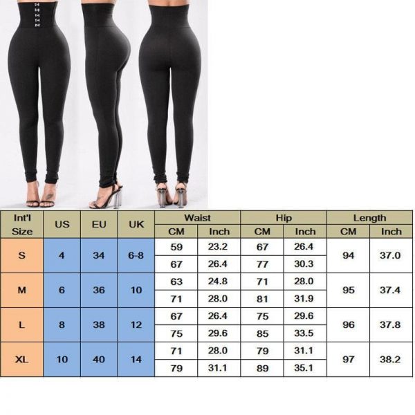 The Best Fashion Women's High Waist Leggings Ladies Casual Skin Slim Sports Gym Running Fitness Long Pants Trousers Online - Takalr