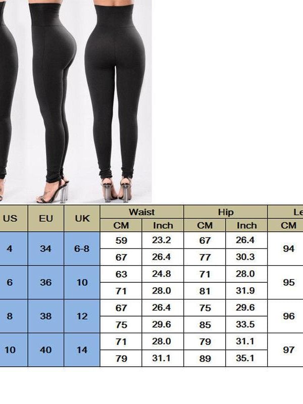 The Best Fashion Women's High Waist Leggings Ladies Casual Skin Slim Sports Gym Running Fitness Long Pants Trousers Online - Takalr