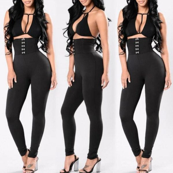 The Best Fashion Women's High Waist Leggings Ladies Casual Skin Slim Sports Gym Running Fitness Long Pants Trousers Online - Takalr