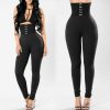 The Best Fashion Women's High Waist Leggings Ladies Casual Skin Slim Sports Gym Running Fitness Long Pants Trousers Online - Takalr