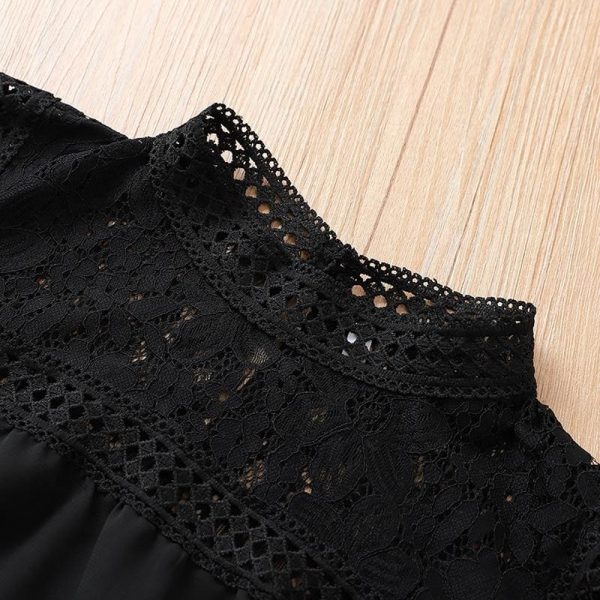 The Best Fashion Women's Hollow Lace Long Sleeve Loose Blouse Tops Spring Casual Jumper Basic Tee Shirt Top Online - Takalr