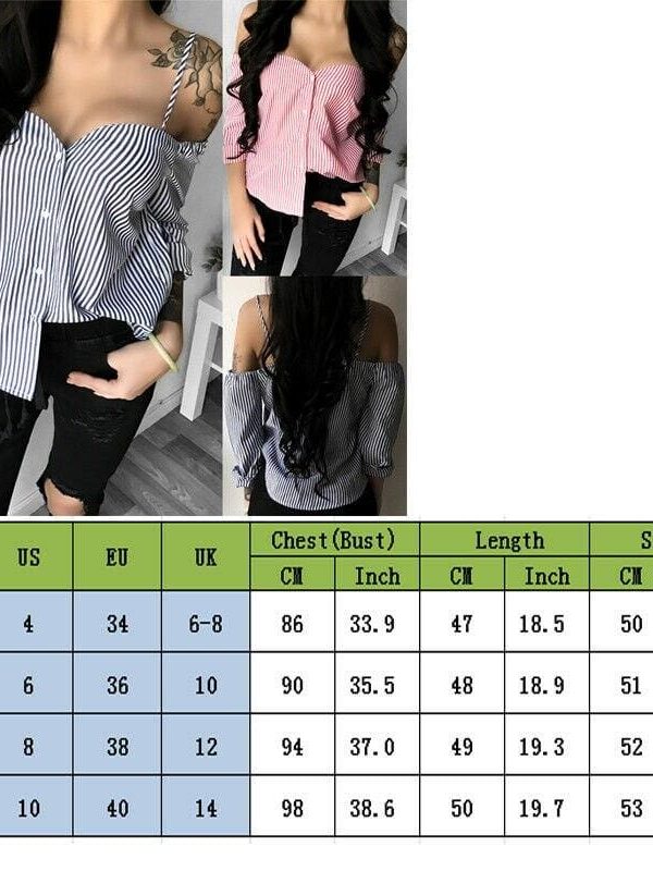 The Best Fashion Women's Off Shoulder Long Sleeve Striped Loose Blouse Ladies Casual Summer Tops Shirt Women Clothes Online - Takalr