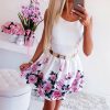 The Best Fashion Women's Vintage Boho Floral Sleeveless Sundress Summer Ladies Party Beach Short Mini Dress Sundress Online - Takalr