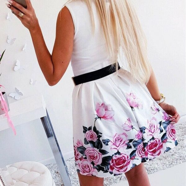 The Best Fashion Women's Vintage Boho Floral Sleeveless Sundress Summer Ladies Party Beach Short Mini Dress Sundress Online - Takalr