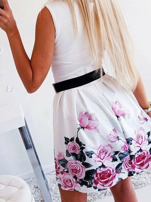 The Best Fashion Women's Vintage Boho Floral Sleeveless Sundress Summer Ladies Party Beach Short Mini Dress Sundress Online - Takalr