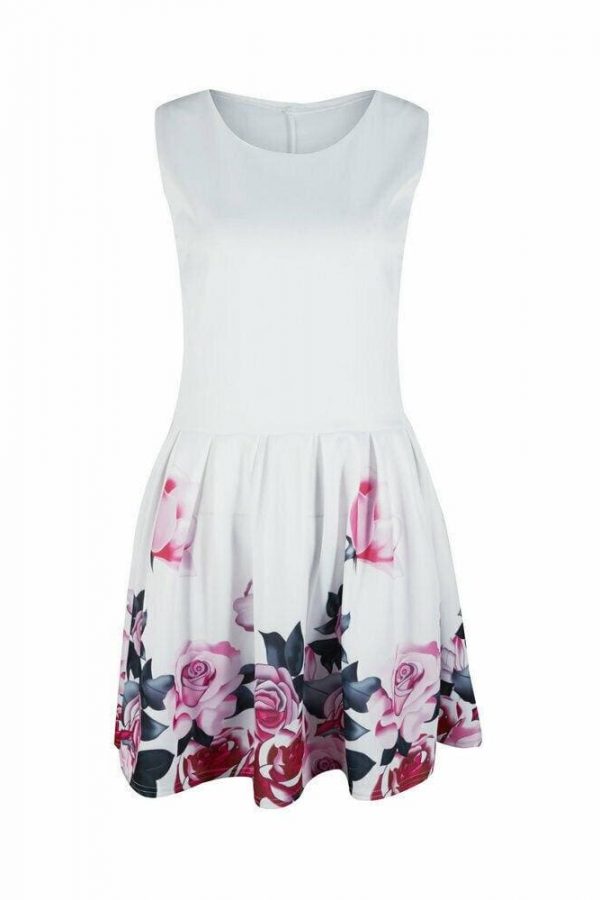 The Best Fashion Women's Vintage Boho Floral Sleeveless Sundress Summer Ladies Party Beach Short Mini Dress Sundress Online - Takalr