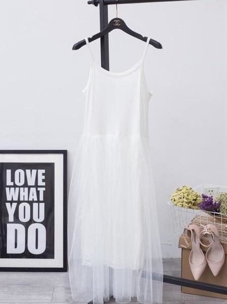 The Best Female Loose Spaghetti Strap Mesh Ladies Dresses Online - Source Silk