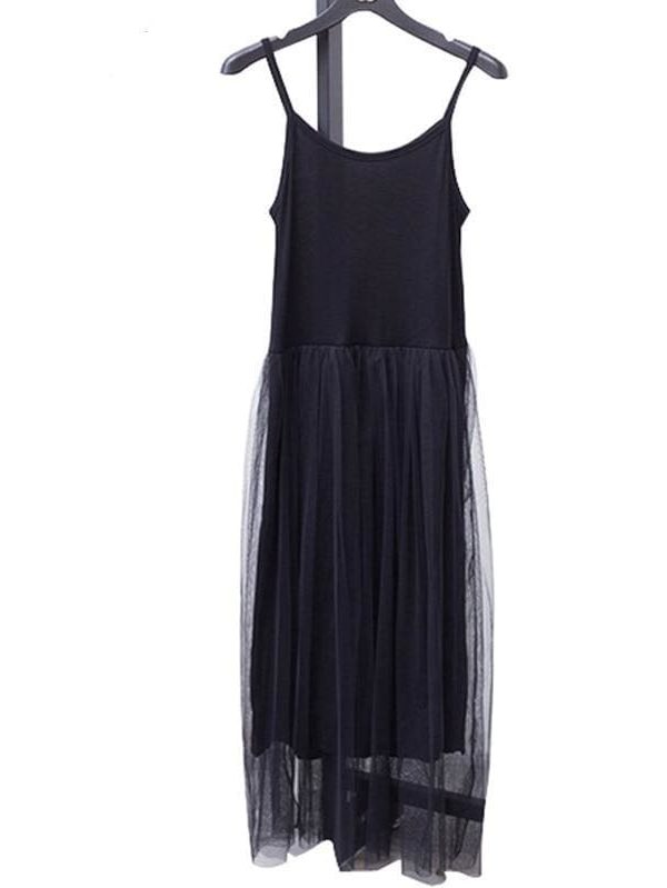 The Best Female Loose Spaghetti Strap Mesh Ladies Dresses Online - Source Silk