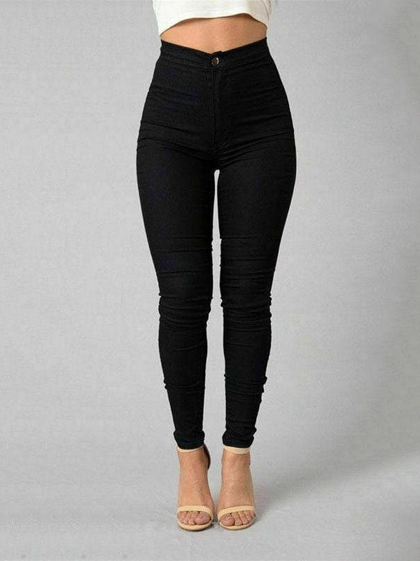 The Best Female Trousers High Waist Stretch Slim Pencil Trousers Women Clothing Pants Sexy Ladies Plus Size Skinny Pants S-3XL Online - Takalr