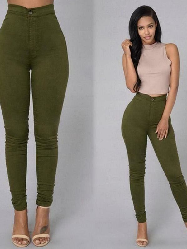 The Best Female Trousers High Waist Stretch Slim Pencil Trousers Women Clothing Pants Sexy Ladies Plus Size Skinny Pants S-3XL Online - Takalr