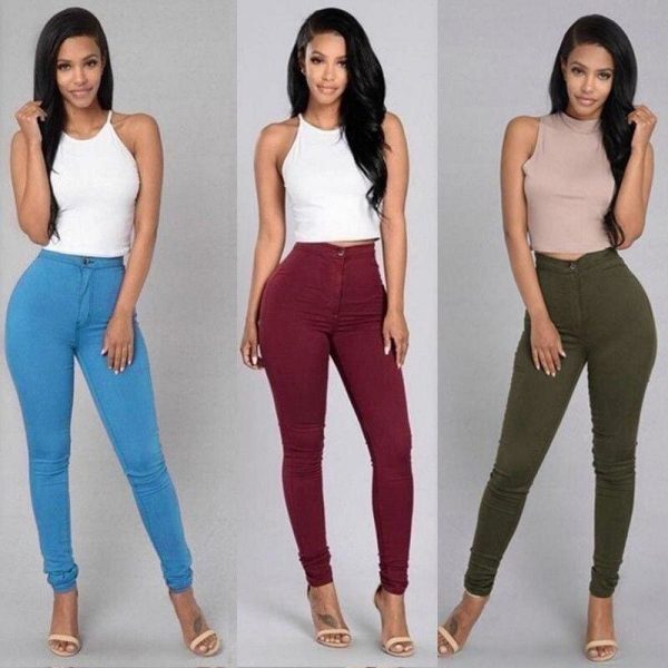 The Best Female Trousers High Waist Stretch Slim Pencil Trousers Women Clothing Pants Sexy Ladies Plus Size Skinny Pants S-3XL Online - Takalr