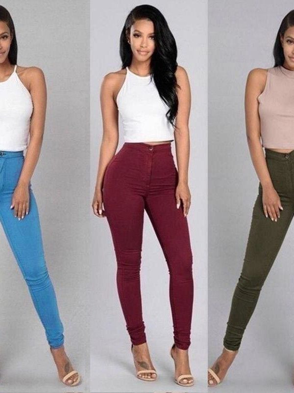 The Best Female Trousers High Waist Stretch Slim Pencil Trousers Women Clothing Pants Sexy Ladies Plus Size Skinny Pants S-3XL Online - Takalr