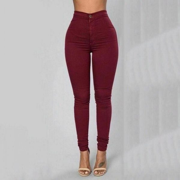 The Best Female Trousers High Waist Stretch Slim Pencil Trousers Women Clothing Pants Sexy Ladies Plus Size Skinny Pants S-3XL Online - Takalr