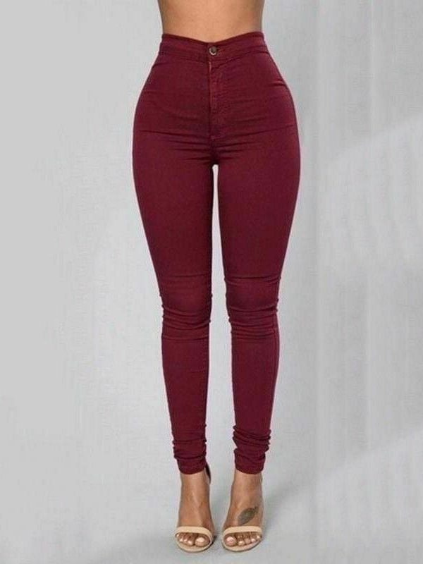 The Best Female Trousers High Waist Stretch Slim Pencil Trousers Women Clothing Pants Sexy Ladies Plus Size Skinny Pants S-3XL Online - Takalr