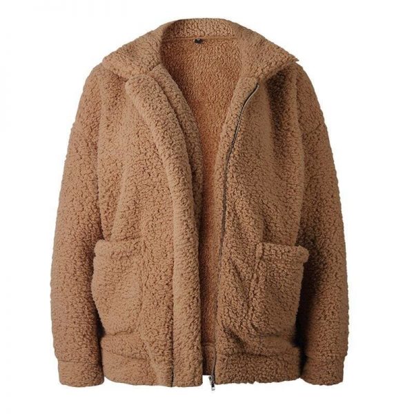 The Best Fleece Faux Fur Winter Warm Teddy Bear Double Sided Cashmere Coat Online - Source Silk