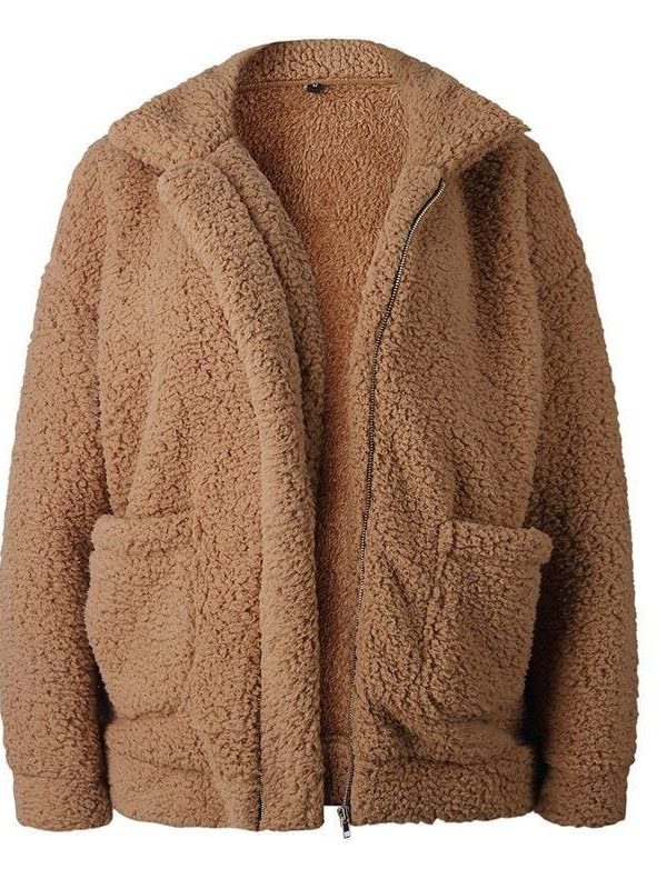 The Best Fleece Faux Fur Winter Warm Teddy Bear Double Sided Cashmere Coat Online - Source Silk