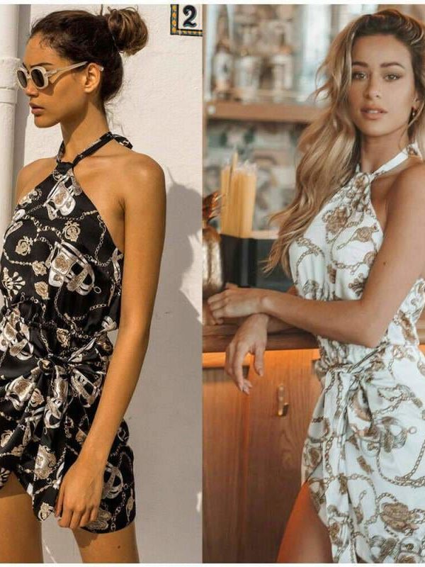 The Best Floral Backless Mini Dress Women Ladies Sleeveless High Waist Evening Party Summer Dress Fashion Slit Print Dress Sundress Online - Takalr