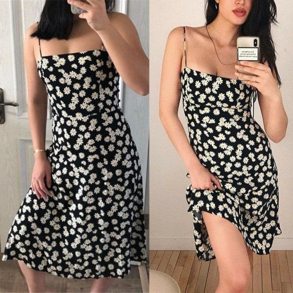 The Best Floral Short Mini Dress Ladies Casual Sleeveless Beach Holiday Party Sundress Online - Takalr