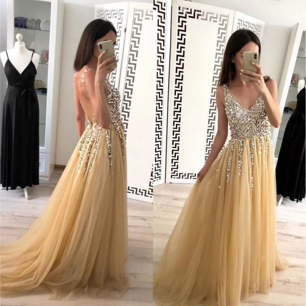 The Best Formal Dress Elegant Women Lady Sequin Mesh Evening Party Ball Prom Gown Bridesmaid Wedding Long Maxi Dress Online - Takalr