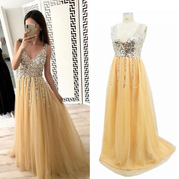 The Best Formal Dress Elegant Women Lady Sequin Mesh Evening Party Ball Prom Gown Bridesmaid Wedding Long Maxi Dress Online - Takalr