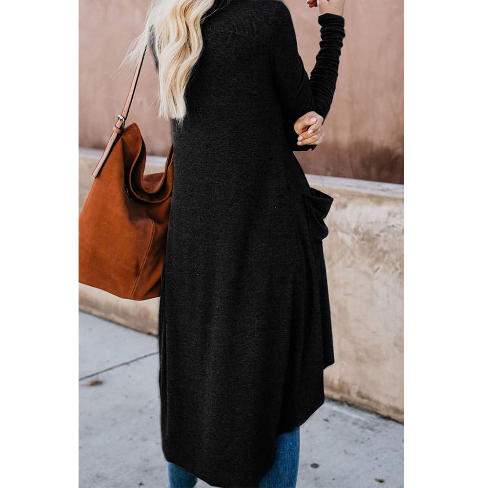 Women Ladies Long Sleeve Knitted Cardigan Sweater Casual Button Pocket Front Loose Jumper Coat