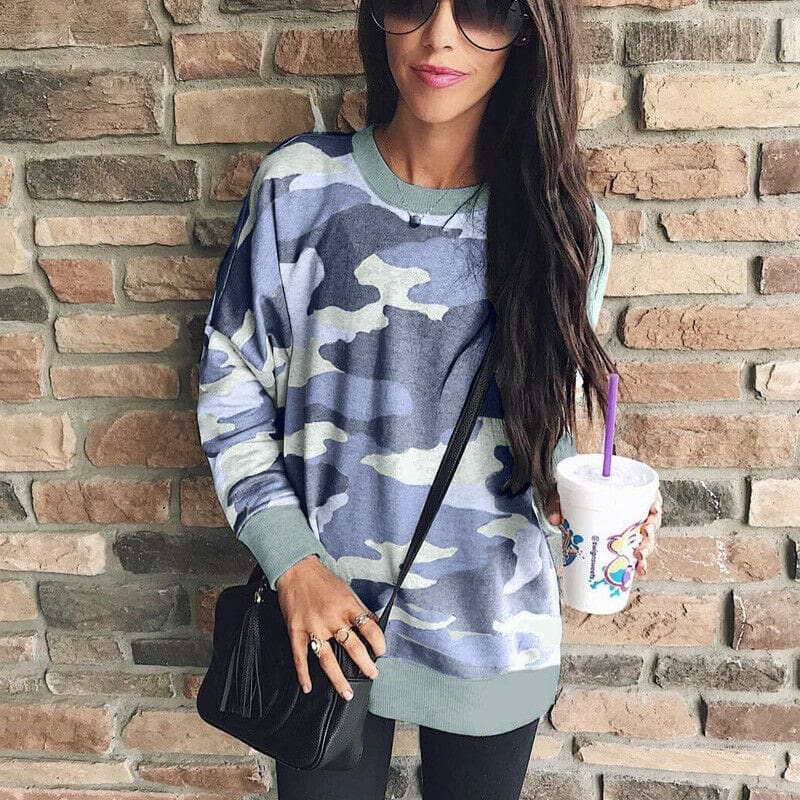 Fashion Women Long Sleeve Baggy Hoodies Pullover Ladies Autumn Winter Casual Top Jumper Camouflage Sweatshirt Hot