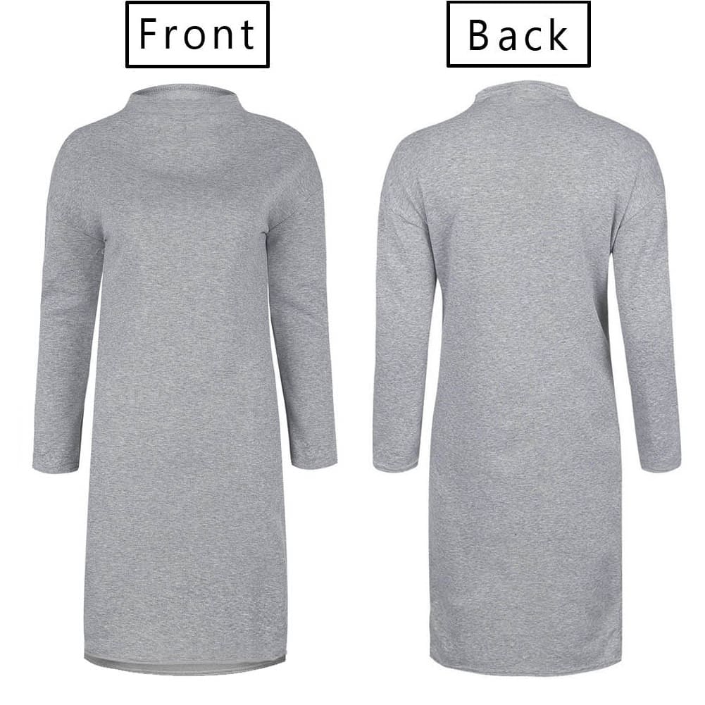 Fashion Women Ladies High Collar Dress Long Batwing Sleeve Jumper Sweatshirt Knitwear Casual Pullover Blouse Tops