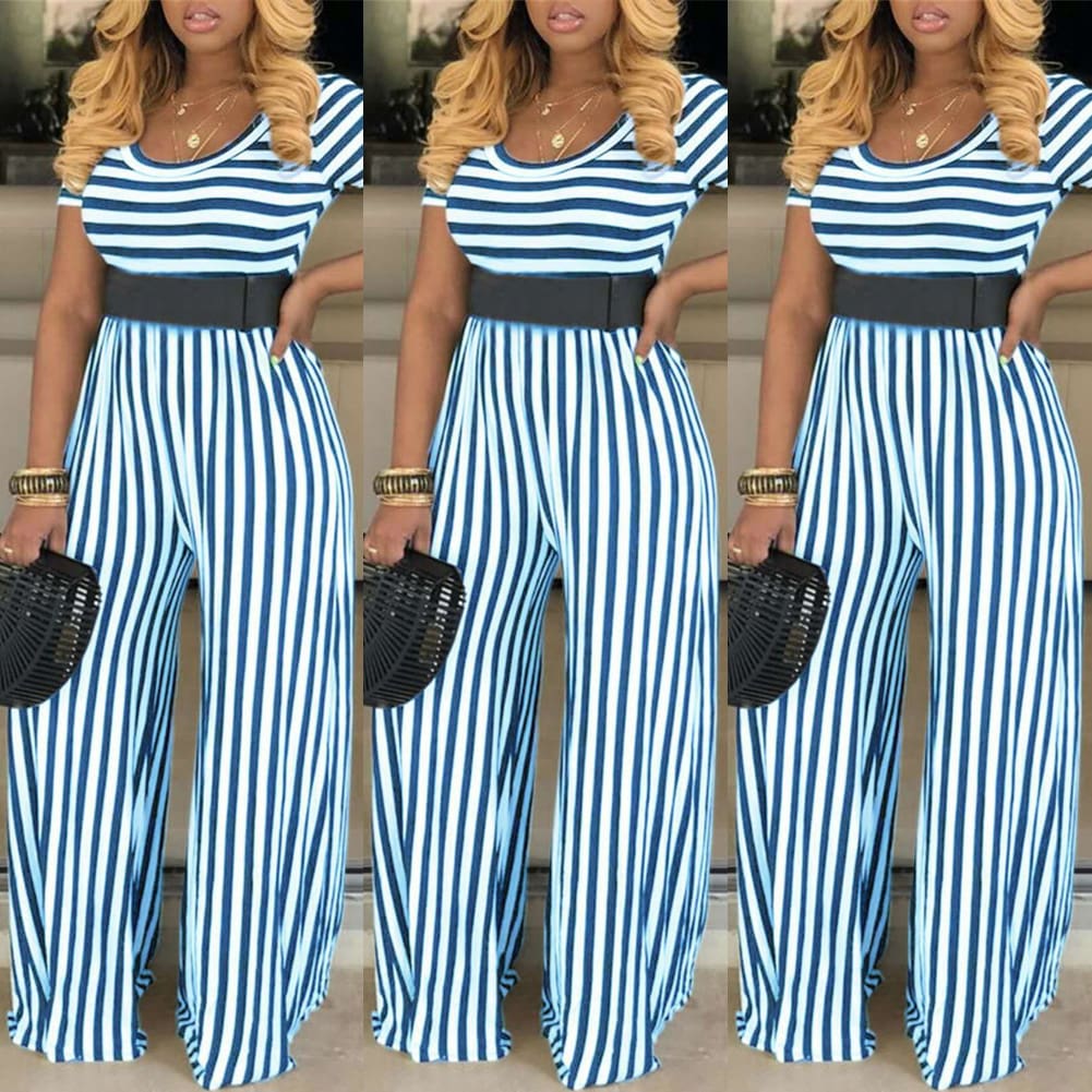 New Fashion Women Summer Romper Wide Leg Harem Pant Trousers Dungarees Loose Ladies Casual Holiday Jumpsuit