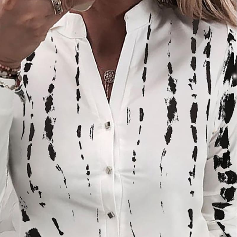 Women Shirts Striped Blouses Office Ladies Long Sleeve Buttons Slim Shirts Tops