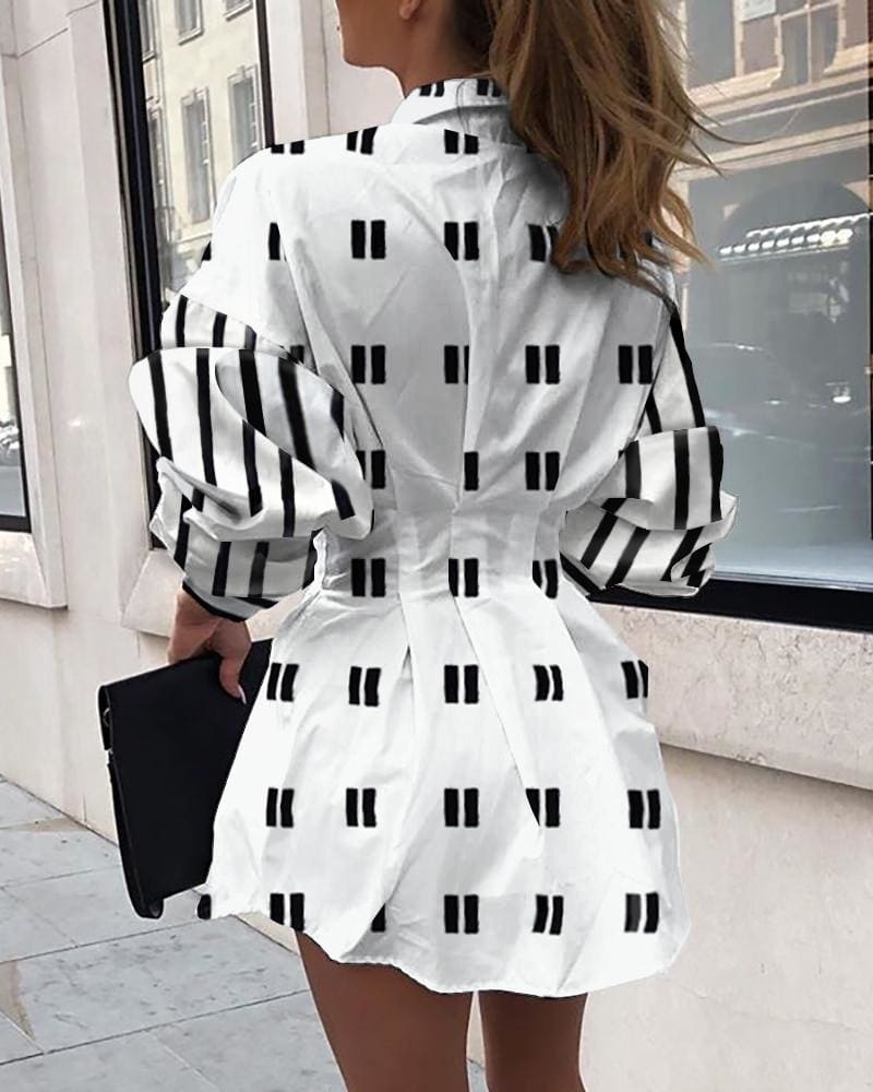 2019 Fashion Lady A-Line Dress Swing Button Long Sleeve Loose Tunic Loose Baggy Top Autumn Blouse T-Shirt Dress