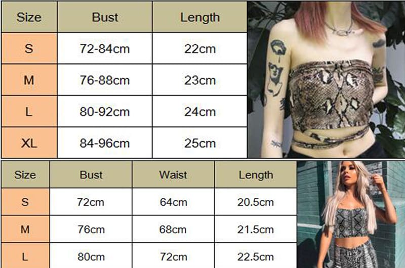 Summer Women Casual Snake Skin Print Tank Top Sportwear Bustier Bra Vest Crop Tops Ladies Sleeveless Tube Tops Shirt