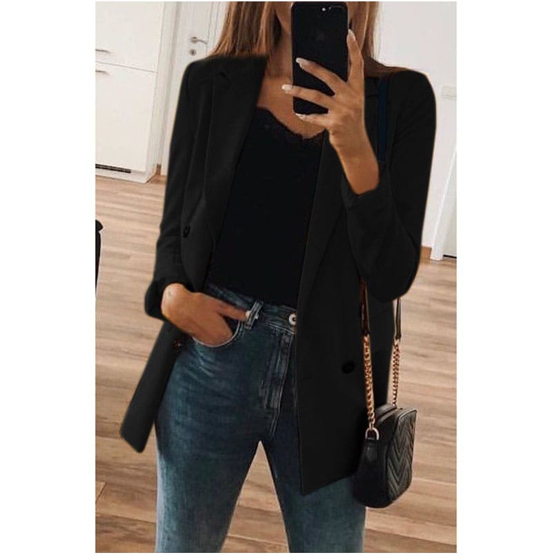 Office Lady Top Long Sleeve V Neck OL Blazer feminino Eleagnt veste femme vintage Classic Streetwear