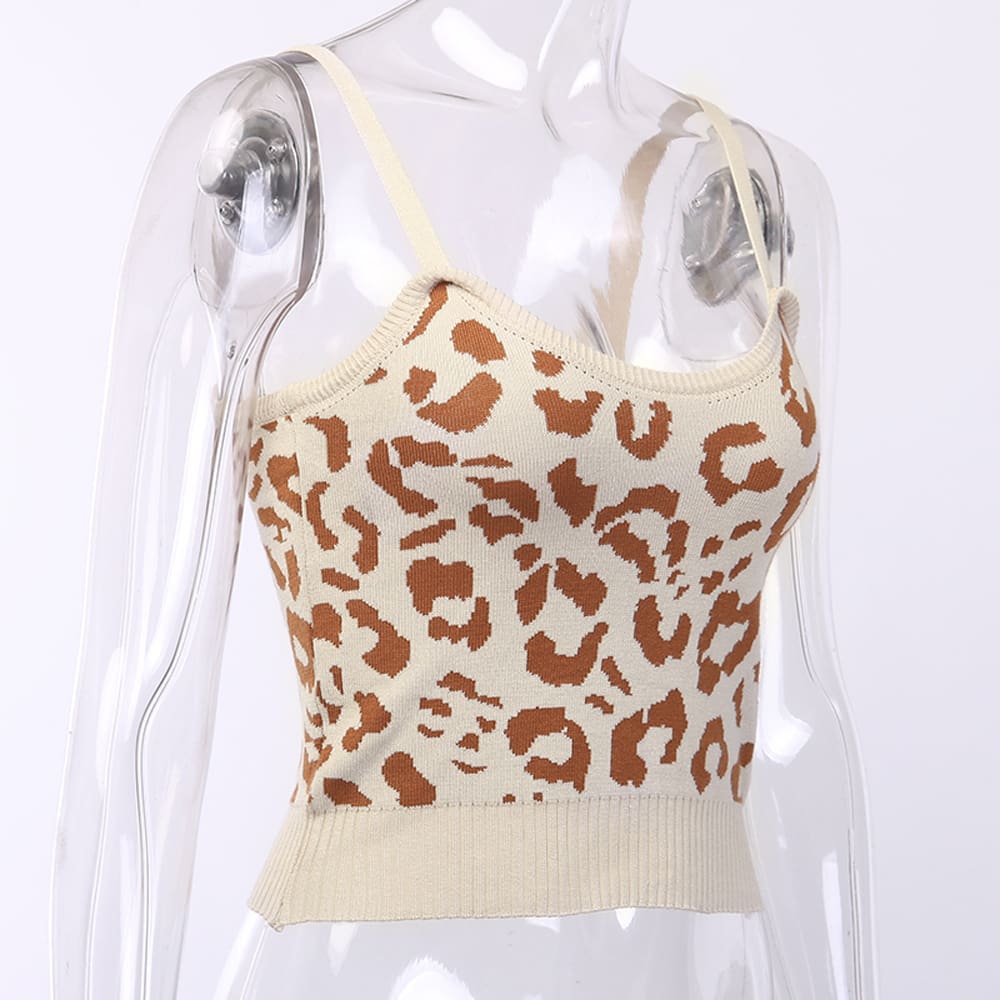 Women Ladies Summer Leopard Bustier Crop Top Vest Sleeveless Blouse Casual Tank Tops T-Shirt