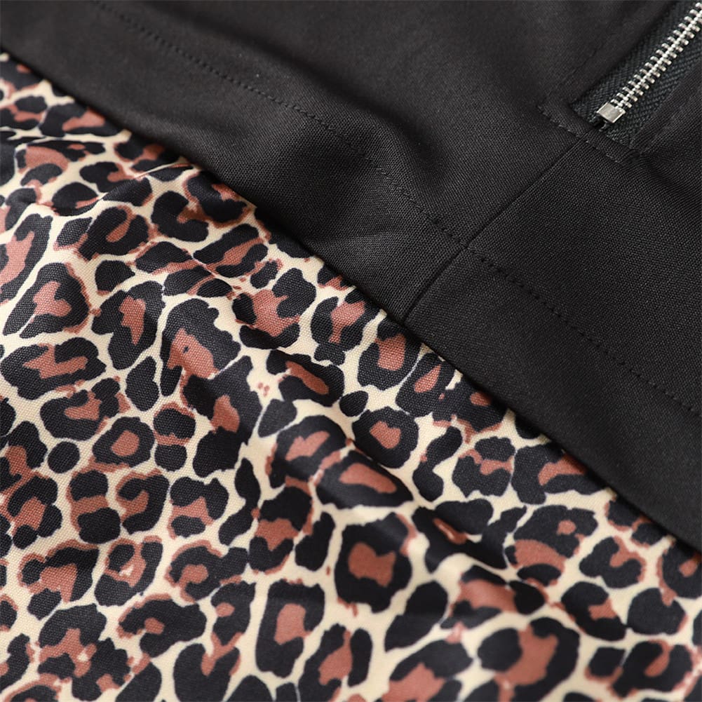 Leopard Hoodies Women Female Long Sleeve Contrast Color Hooded Sweatshirt Hoodie Tracksuit Fall Coat Casual Sportswear