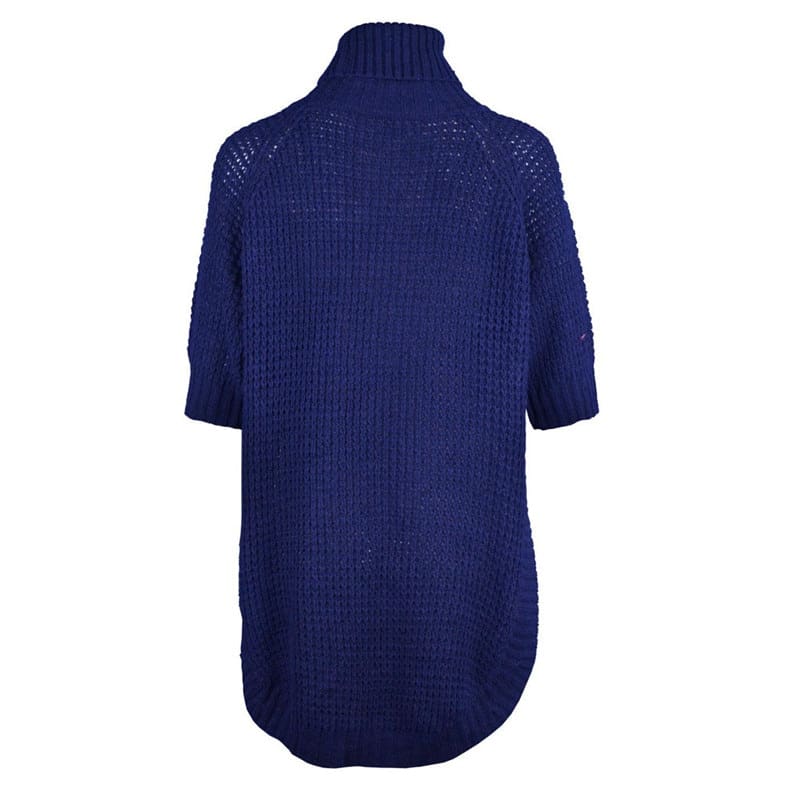 Fashion Women Casual Irregular Sweater Dress Solid Long Sleeve Half Sleeve Knitted Sweater Top Pullover Feminino 50Au2904