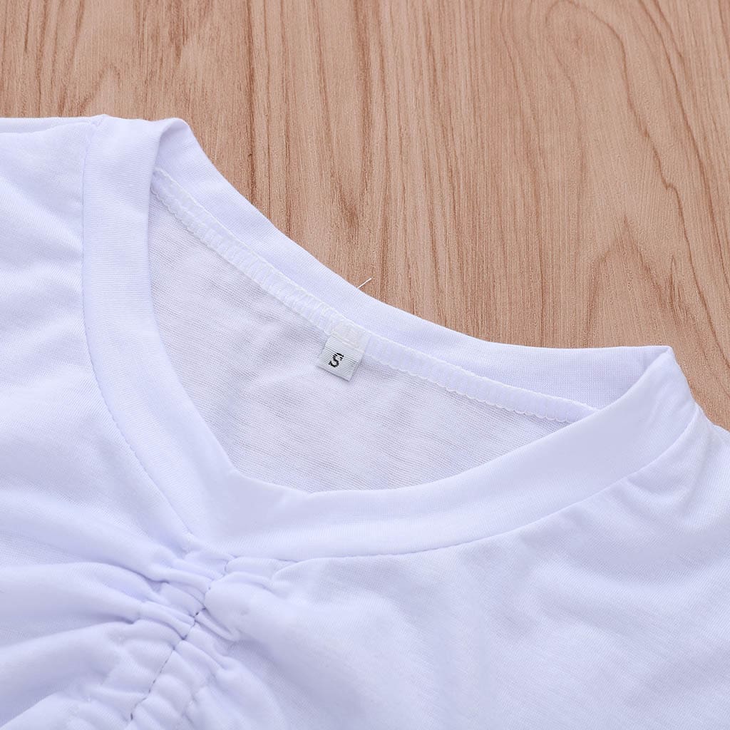 Solid White Casual Tops Camis Womens Summer Short Sleeve Bandage Tops Casual Vest Tank Tops T-Shirt