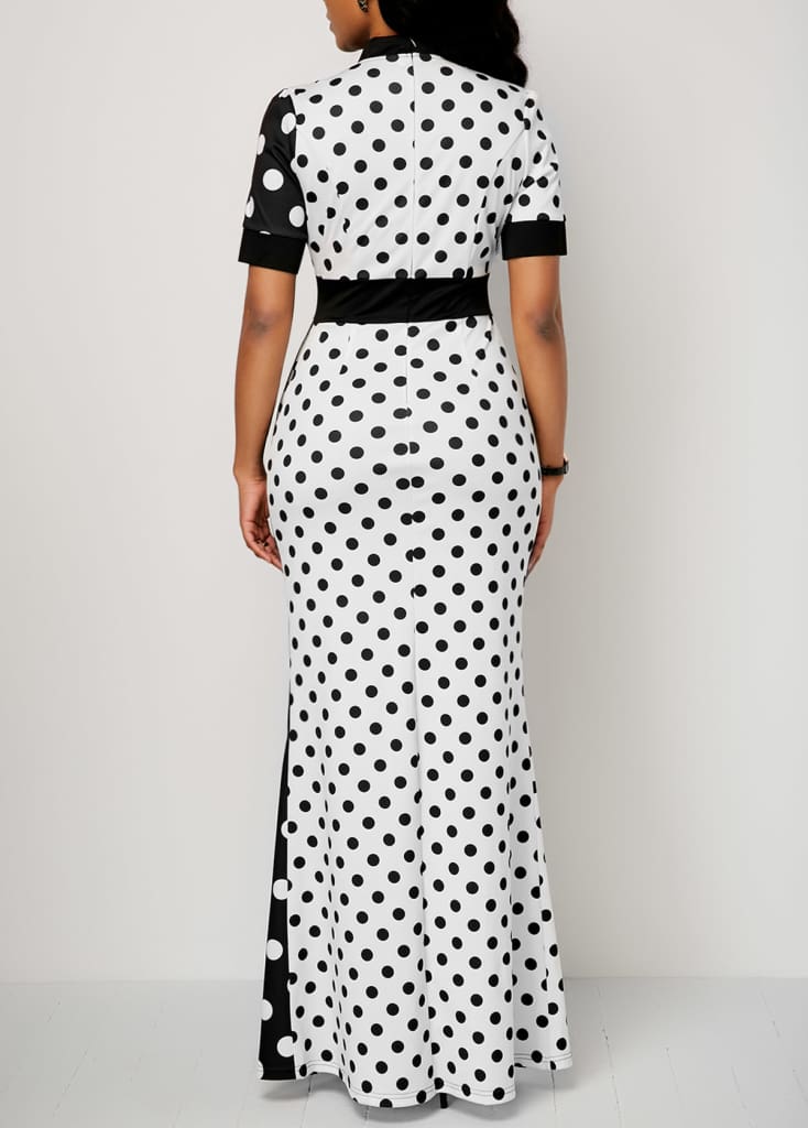 2019 Fashion Elegant Women Polka Dot Party Evening Summer Beach Dress Sundress Long Maxi Casual Slim Vintage Dress