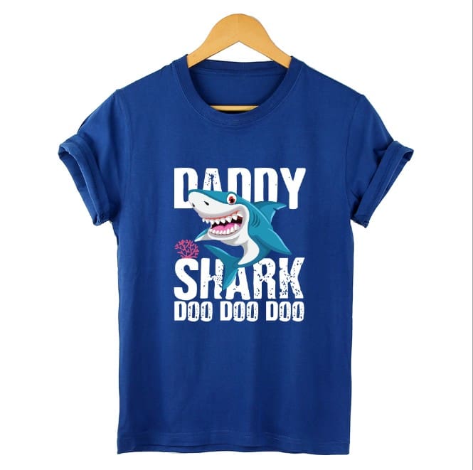 DADDY&MAMA SHARK Women Men Cotton Short Sleeve Loose Top Summer Casual Crew Neck T-Shirt Tee Tops