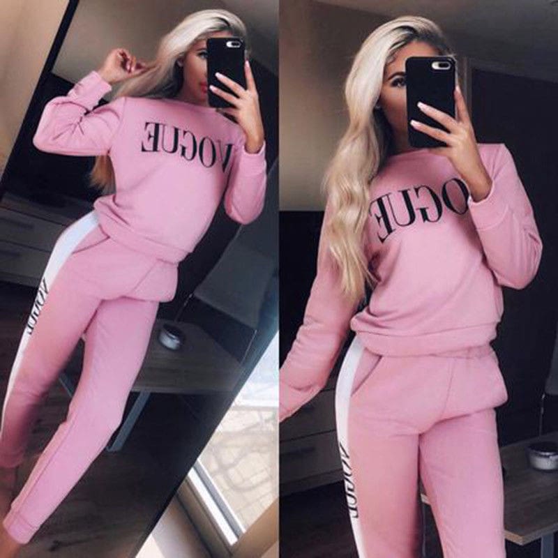 Women Sweatshirts Ladies Casual VOGUE Print Slouch Pullover Jumper Daily Tops