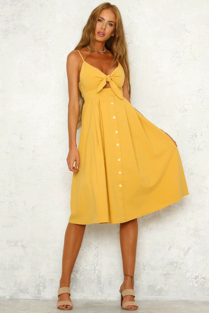 Womens Boho Beach Summer Robe Femme Single Breasted Elegant Dress Holiday Vacation Sundress Ladies Casual Yellow Dresses