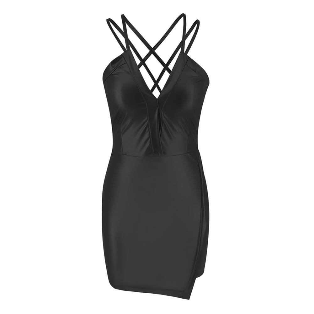 Bodycon Dress Women Ladies Sexy Spaghetti Strap V neck Slim Short Mini Dress Package Hip Slip Dress Sundress